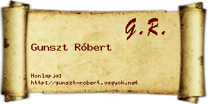 Gunszt Róbert névjegykártya